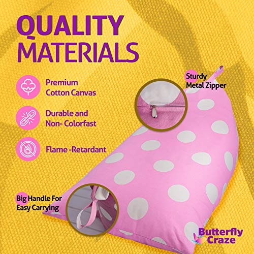 Butterfly Craze Bean Bag Chair Cover for Toddler Toy Organizer Butterfly Craze Bean Bag Chair Cover for Toddler Toy Organizer